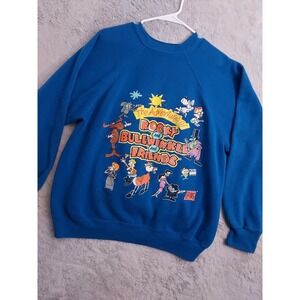 Vintage Rocky Bullwinkle Sweat Shirt Mens Large Tultex Fleece Made USA 90s READ